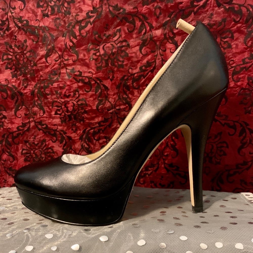 Enzo Angiolini black leather platform pumps size 8 - Picture 6 of 7